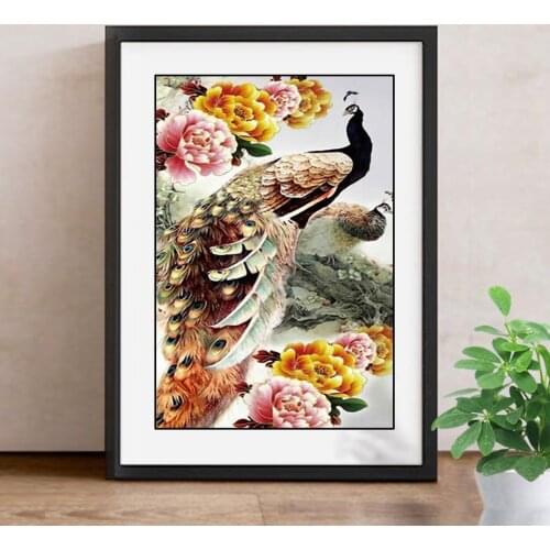 DIY 5D peacock Diamond Painting Cross Stitch Round Diamond Embroidery Mosaic Animal Series Rhinestone picture Home Decor