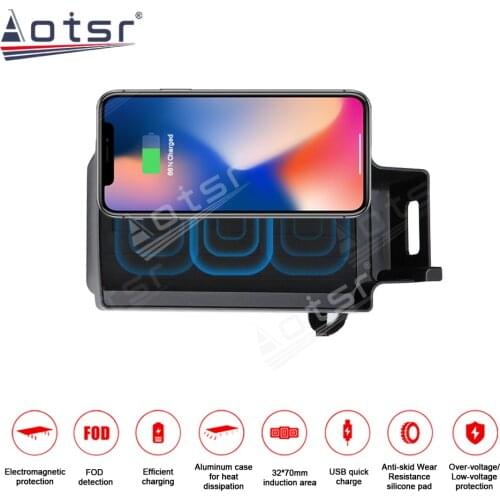 Car Charger QI Fast Charging Smartphone Wireless for Audi Q3 2016-2018 For iPhone Samsung Huawei