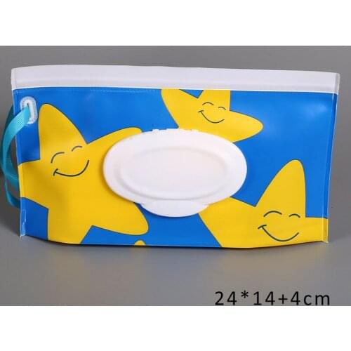 Cleaning Wipes Case Portable Reusable EVA Wet Wipe Bag Wipes Container Eco-friendly Cartoon Pattern Infant Supplies 1Pcs