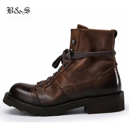 Black&Street High End Handmade Heavy Industry Vintage Cow Leather Tool Motorcycles Punk Boots Goodyear retro cowboy Boots