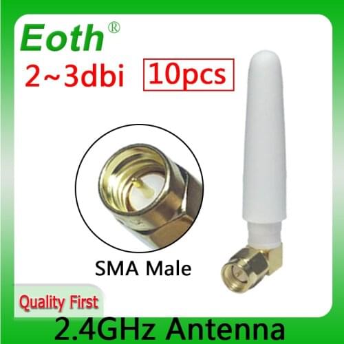 10pcs 2.4GHz Antenna wifi SMA Male Connector 2~3dbi 2.4 ghz antena wi fi antenne directional waterproof antennas