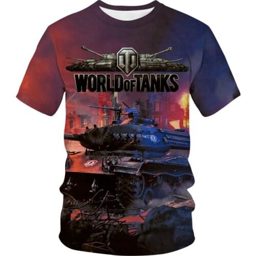 Summer T-shirt Mens Fashion 3D Printing Game World Round Neck Large Size Daily Casual Short Sleeve Mens Clothing New 2021