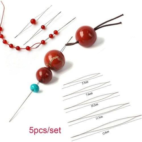 5Pcs Beaded Needle Pins Open Needles DIY Beads Bracelet Jewelry Tools Necklace Making Supplies Handmade Pins Accessories