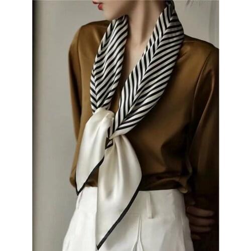 90x90 Square Scarf Pastoral Silk Scarves New Office Shawls Classic Scarf Fashion Imitation Silk Tie Ribbon Headband Ladies