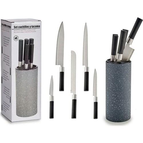 Knife Set Black Metal (11 x 35,5 x 11 cm)