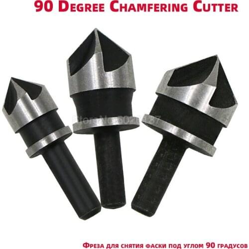 3PCS 5 Flute Countersink Drill Bit Set 90 Degree Chamfering Cutter For Wood Metal 12/16/19MM Debur Tool Round Hss Boring Quick