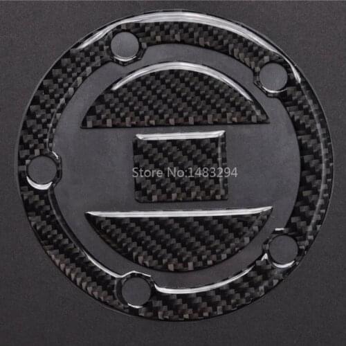 Fuel Gas Tank Cap Sticker 3D Real Carbon Fiber Cover Decal Trim Fit For Suzuki SV1000S GSXR 600 750 1000 2003-2015