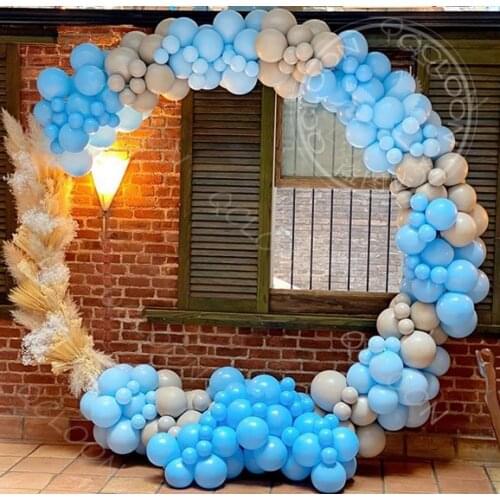 New Products Romantic Light Blue Gray Balloons Garland Arch Kit Baby Baptism Wedding Birthday Party Wedding Decorative Supplies