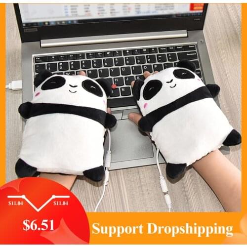 USB Warmer Heated Gloves Cute Hand Warmers Gloves Fingerless Cute Toast Shape Winter Gloves Household Office Warm Product