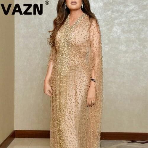 VAZN Celebrity Evening Party Gowns Formal Party Dress Floor-length Evening Gown Women Elegant Fashion Sequins Long Dress