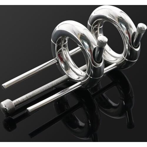 NEW Designed Stainless Steel Elliptical Ball Bruiser BDSM Ball Stretcher Pendant Adjustable Chastity Device Sex Toys For Men