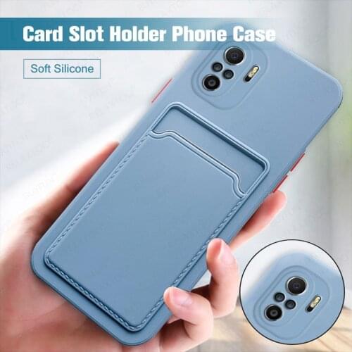 Luxury Card Holder Wallet Case For xiaomi poco f3 x3 pro m3 xiomi redmi note 10 pro max 10s 10pro note10 Liquid Silicone Cover