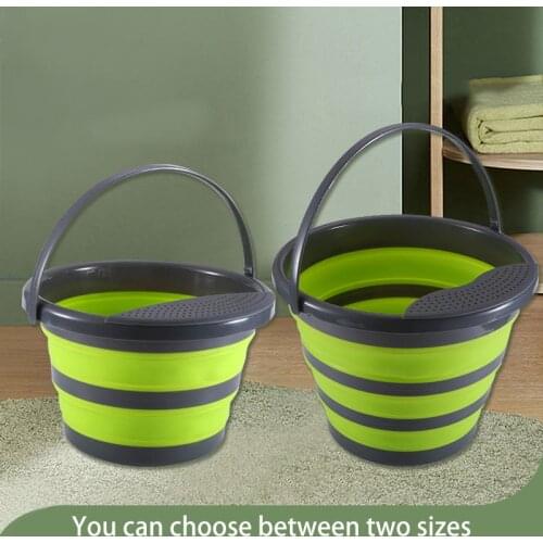 Collapsible Bucket with Drain Board & Handle Multipurpose Folding Washing Up Water Container for Outdoor Camping Hiking TS2