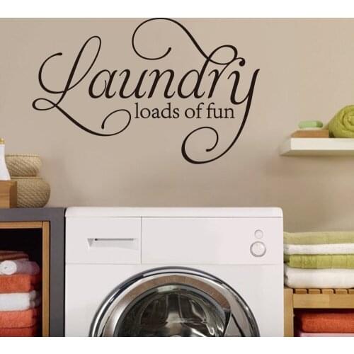 Laundry Loads Of Fun Wall Window Sticker Washing Room Laundry Room Lettering Wall Decal Vinyl Home Decor Art