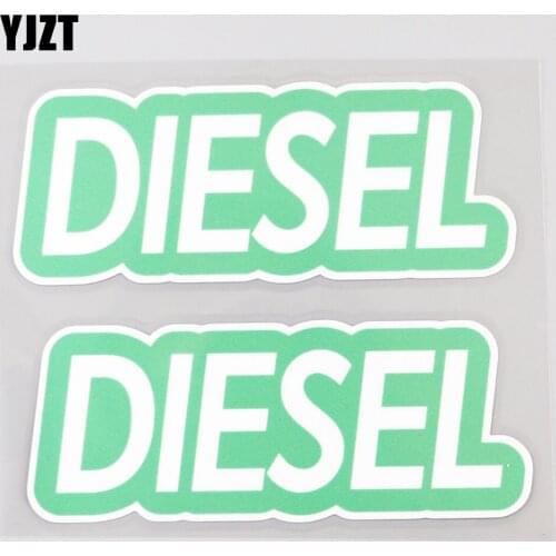 YJZT 2X 13.5CM×5.1CM Diesel Fuel Only Warning Decal Gas Cap Cover PVC Car Sticker 12C-0190