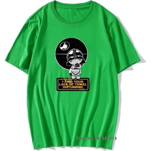 Funny Men T-shirts Science Design Hitchhikers Guide To The Galaxy Marvin Don't Panic T Shirt Popular Healthy Cotton Tee Shirt