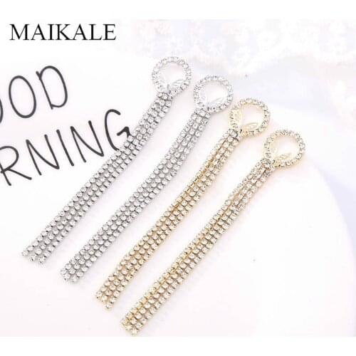 MAIKALE Unique Design Zirconia Tassel Chain Earrings Gold Butterfly Drop Long Dangle Earrings for Women Jewelry Gifts
