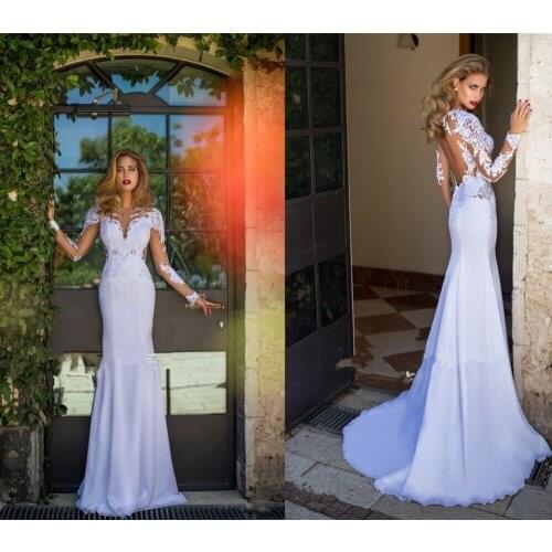 Hot Sale vestido de noiva Sexy backless Long Sleeves Wedding Bridal Gown Custom-made lace 2018 mother of the bride dresses