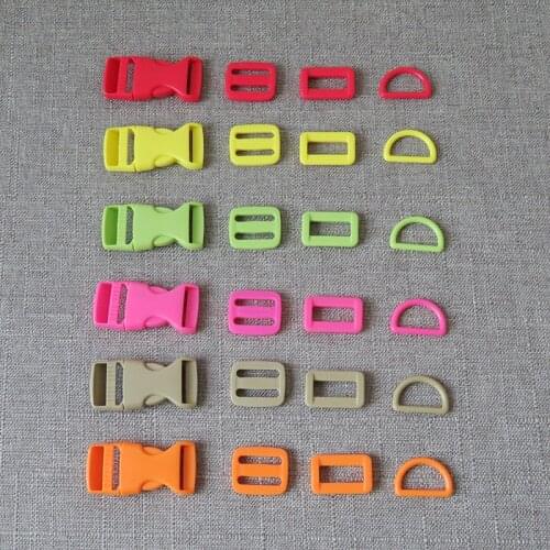 1set/lot 20mm webbing ribbon plastic breakaway buckle strap belt buckle D ring for bag pet dog collar knapsack sewing accessory