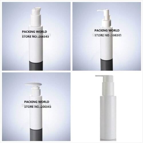 100ml WHITE PET BOTTLE or plastic bottle with white locked pump for serum/lotion/shampoo/emulsion/removal oil packing