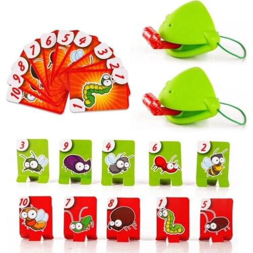 2 Players Frog mouth Take Card Tongue Tic-Tac Chameleon Tongue Funny Family Party Board Game Be Quick To Lick Cards Toys