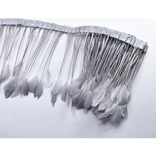 2Yards Natural Stripped Coque Rooster Tail Feather Trim Width 13-18CM Goose Feathers for Crafts Plume Decoration Plumas Carnaval