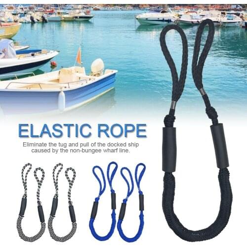 2pcs 3.5Ft Elastic Boat Bungee Dock Lines Stretching Mooring Rope Foam Float Shock Cord Anchoring Docking Rope For Boat Kayak
