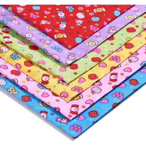 50cm*150cm Cartoon Bear&Candy Patchwork Printed Polyester Fabric Sewing Quilting Cloth Fabric Needlework Material DIY Handmade