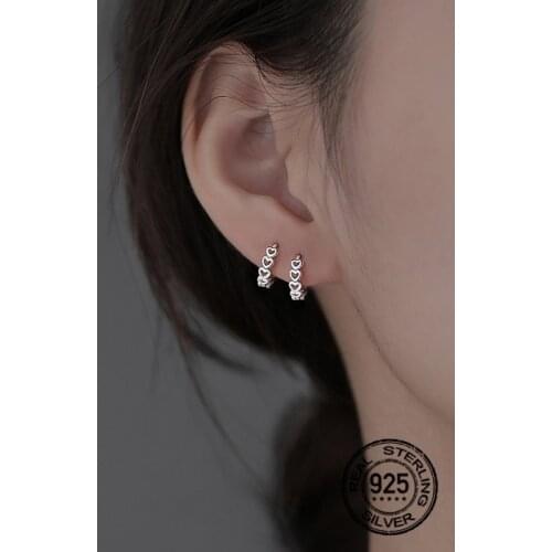 925 Sterling Earrings For Women Set Heart Temperament Retro Simple Geometric Design Korea Fashion Girl Wedding Jewelry INEFFA