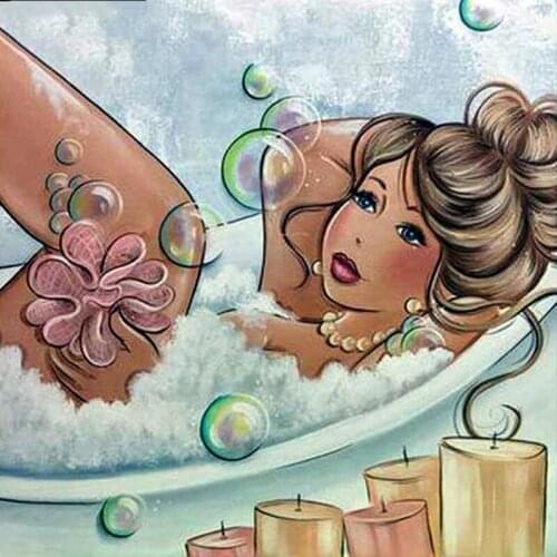 Full square / round 5D DIY diamond drill "sexy woman bath" embroidery cross stitch 3D home decoration gift