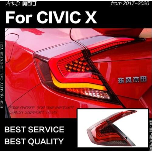 Car Styling Tail Lamp for Civic Tail Lights 2017-2020 New Civic LED Tail Light Rear DRL Dynamic Signal Reverse Accessories