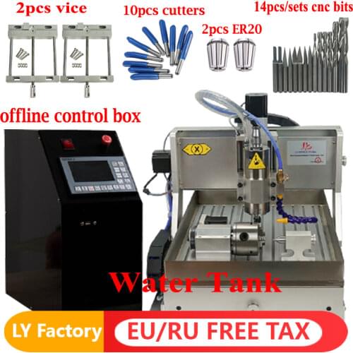 Offline Control CNC Router 3040 With Water Tank 2200W 2.2KW Spindle Metal Steel Engraving Milling Machine Wood Engraver Mach3