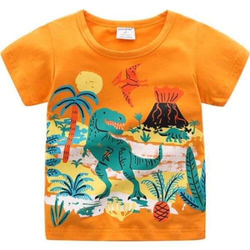 Baby T-shirt boys girls pure cotton short sleeve cartoon Tees baby clothing 1-7T childred print shirt unisex pullover cute tops