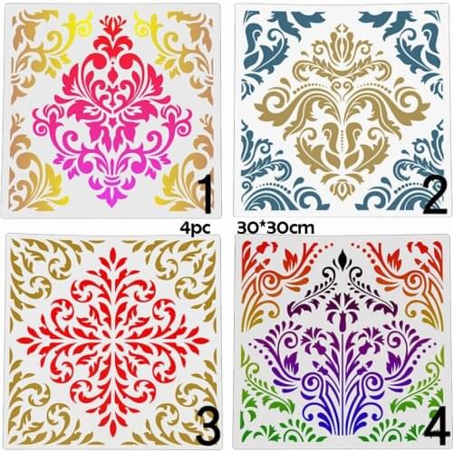 Mandala Auxiliary Painting Template Wall Painting Stone Spray Flower DIY Hollow Template 30*30CM Bullet Journal Stencil Reusable