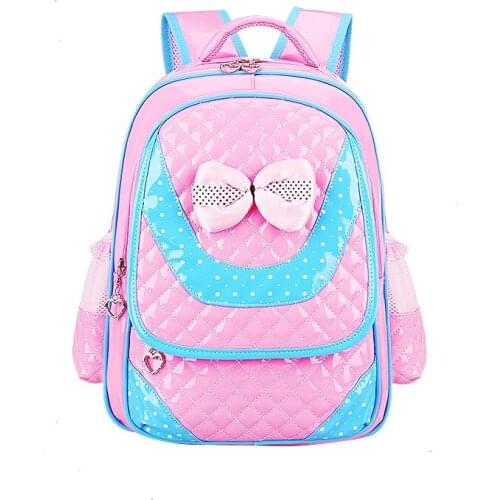 Hot New 2018 PU Leather Girls School Bag Good Quality Children School Bags & Kids Backpack Grades 1-3-6