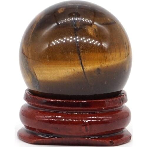 Natural Yellow Tiger Eye Stone Ball Mineral Quartz Sphere Hand Massage Crystal Ball Healing Feng Shui Home Decor Accessory 30mm