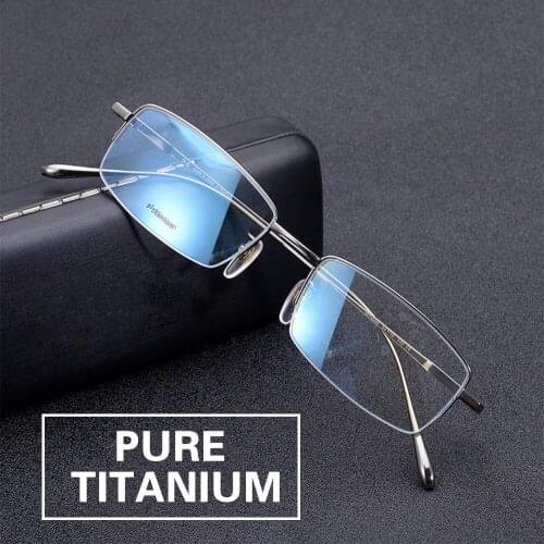 B-pure titanium glasses frame mens retro square myopia glasses optical prescription glasses 2021 male Korean glasses