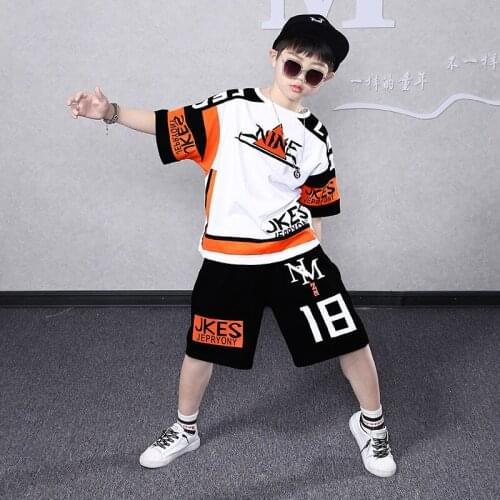 4-14 Years Summer Boy Clothing Set 2021 New Fashion Casual Active T-shirt+ Pant Kid Children Boy Teenager Clothing