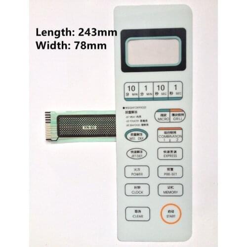 Microwave Oven Panel for Galanz WD800ASL23II WD750ASL23II WD750B membrane switch touch control button replacement part