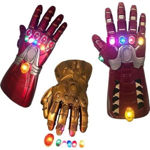 Disney Marvel Stones War LED Gem Gloves Luminous Iron Man Gemstone Removable Kid Adult Halloween Cosplay New Year Christmas Gift