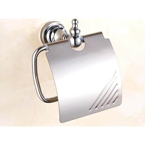 Polished Chrome Brass Wall Mounted Bathroom Toilet Paper Roll Holder Bathroom Accessory mba904