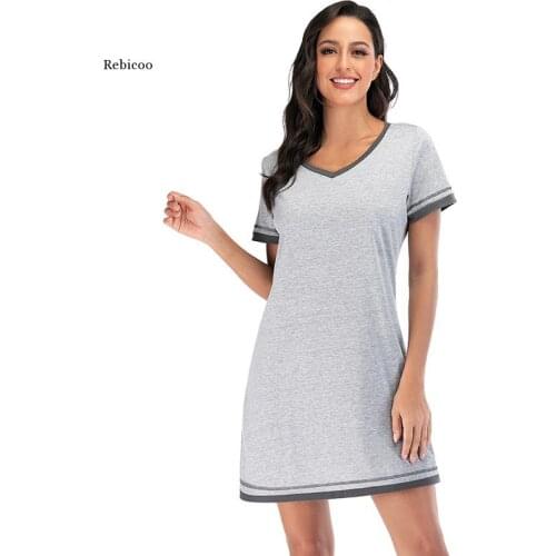 Женские ночные сорочки с рукавами Rebicoo China At AliExpress