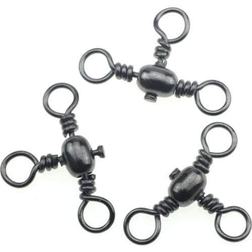 Rompin 30pcs/bag Fishing Hooks Barrel Swivel 3 Way Cross Line Fishing Swivels Durable Fishing Tackle Connector Accessories