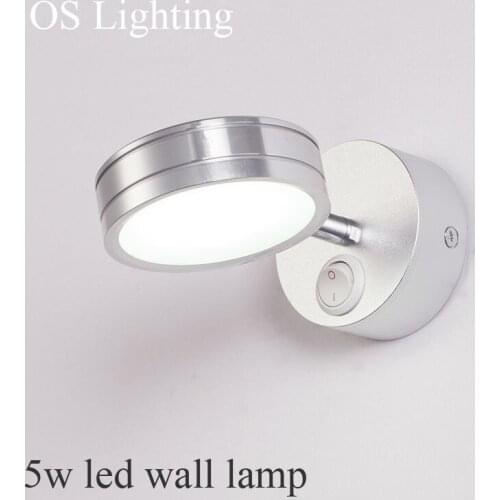 Modern Simplicity LED Wall Lamps Silver Bedroom Bedside Lamp Children Reading Corridor Light Direction Adjustable 5W AC90-260V