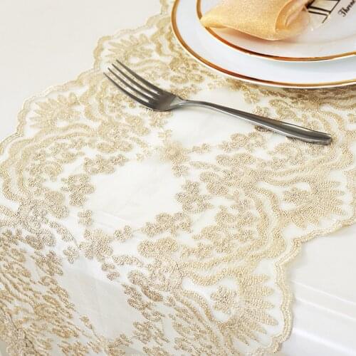 Vintage Embroidered Lace Floral Table Runner Boho Wedding Decor Festival Party Table Cover Hotel Home TV Cabinet Flag Supply