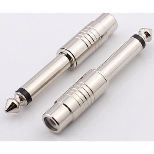 High Quality mono 6.35mm plug to RCA connector RCA Female Adapter Connector Converter For Microphone