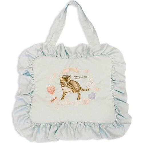 Womens Square Bag 2021 Hot Japan Lolita Bags Harajuku Pillow Bag Ladies Embroidery Cat Shoulder Bag Cute