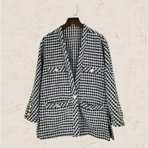 Winter Womens Warm coat Woven Long Sleeve top Button Pockets Loose Elegant winter coat women French luxury brand