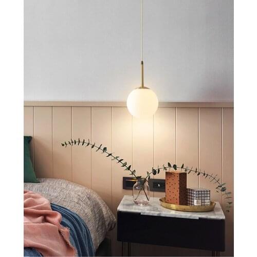 Gold Pendant Lihgts Modern Hanging Light Frosted Glass Pendant Lamp Simple Lighting For Living Room Indoor Home Light