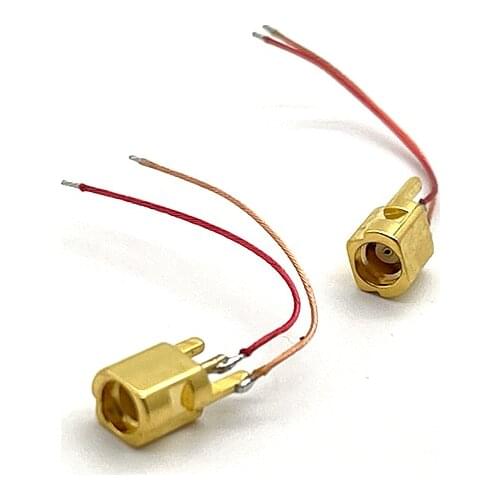 10pcs MMCX Female Socket with Soldering Wire Brass Material 20MM Wire MMCX Plug